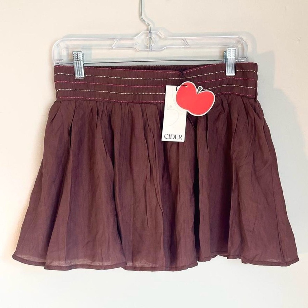 Cider Brown Flowy Skort – Elastic Waist NWT